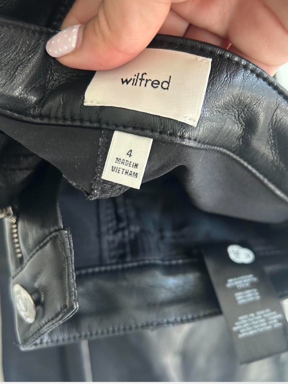 Wilfred Melina Black Faux Leather pants ankle length NWOT